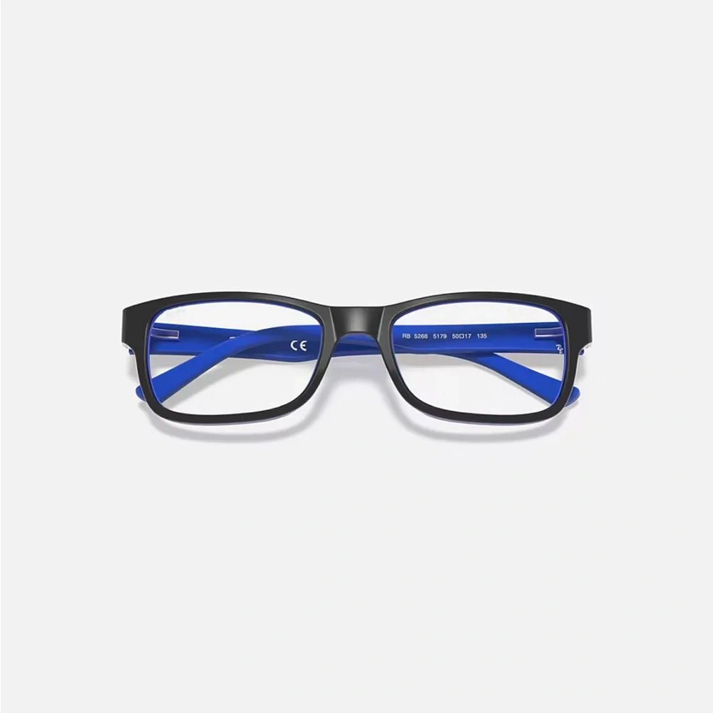 Ray-Ban Unisex Glasses RB5268 OPTICS Polished Black on Blue